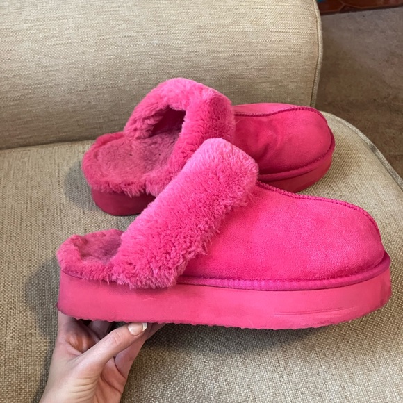 Pink fur platform slipper boots - Picture 8 of 8